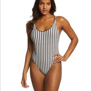 Billabong striped one piece swim suit